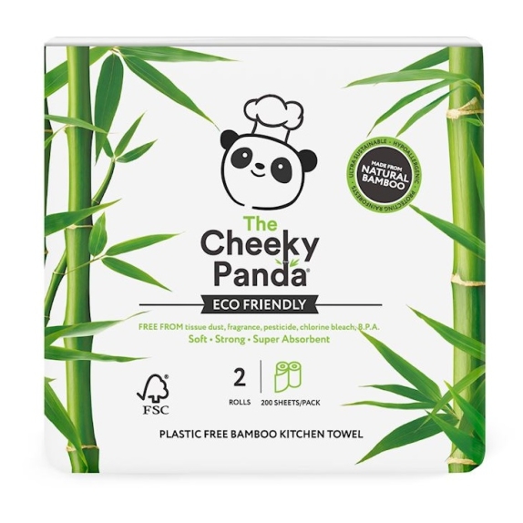 Cheeky Panda ręcznik kuchenny bambusowy dwuwarstwowy 2 rolki cena 8,44$