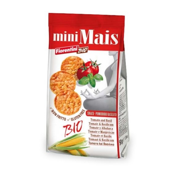 Krążki kukurydziane z pomidorami i bazylią bezglutenowe 50 g BIO Fiorentini cena 3,85zł