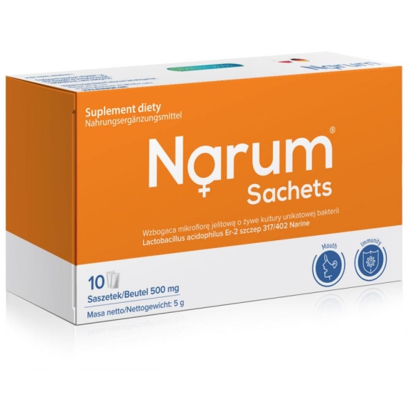 Narum Sachets 500 mg 10 saszetek cena 43,90zł