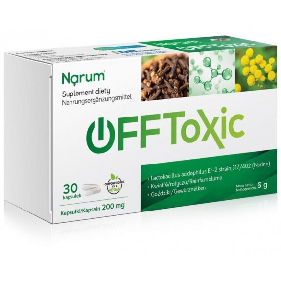 Narum OFFtoxic 200 mg 30 kapsułek cena 62,39zł