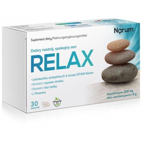 Narum Relax 200 mg 30 kapsułek cena 46,55zł