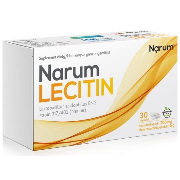 Narum Lecitin 200 mg 30 kapsułek cena 59,90zł