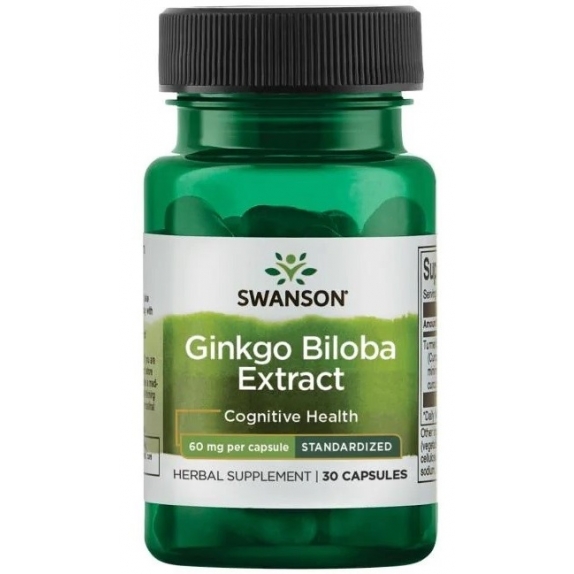 Swanson ginkgo biloba extract 60 mg 30 kapsułek PROMOCJA cena 8,90zł