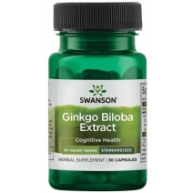 Swanson ginkgo biloba extract 60 mg 30 kapsułek PROMOCJA