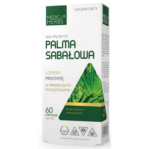 Medica Herbs palma sabałowa 160 mg 60 kapsułek PROMOCJA! cena 18,80zł