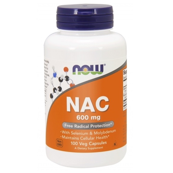 NAC N-ACETYLOCYSTEINA 600 mg 100 kapsułek NOW Foods cena 68,90zł