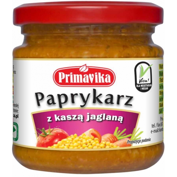 Paprykarz wegetariański z kaszą jaglaną 160 g Primavika cena 6,70zł