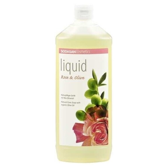 Sodasan mydło w płynie roślinne z Oliwą z Oliwek o Zapachu Różanym 1L  cena 9,99$