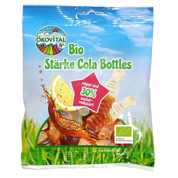 Żelki cola bez żelatyny bezglutenowe BIO 80 g Okovital cena 9,49zł