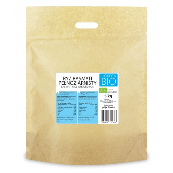 Ryż basmati pełnoziarnisty 5 kg BIO Horeca cena 21,06$