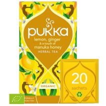 Pukka lemon ginger & manuka honey 20 saszetek BIO