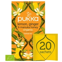 Pukka lemon ginger & manuka honey 20 saszetek BIO