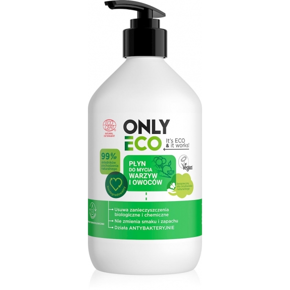 Onlyeco Płyn do mycia owoców i warzyw 500 ml ECO cena 11,55zł