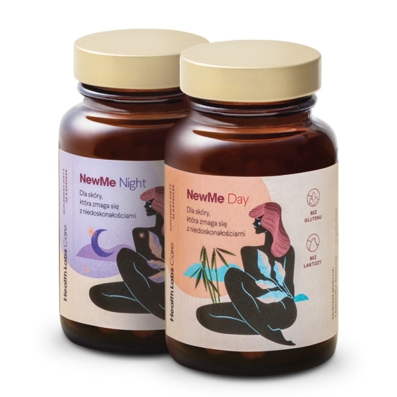 HealthLabs 4HER NewMe Pro wzmocnienie włosów i paznokci, promienna cera na dzień i noc 60kapsułek cena 171,89zł