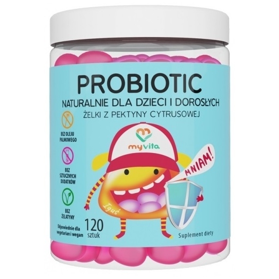 MyVita naturalne żelki dla dzieci i dorosłych probiotic 120 sztuk cena 44,90zł