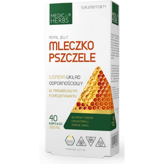 Medica Herbs mleczko pszczele 300 mg 40 kapsułek cena 21,90zł