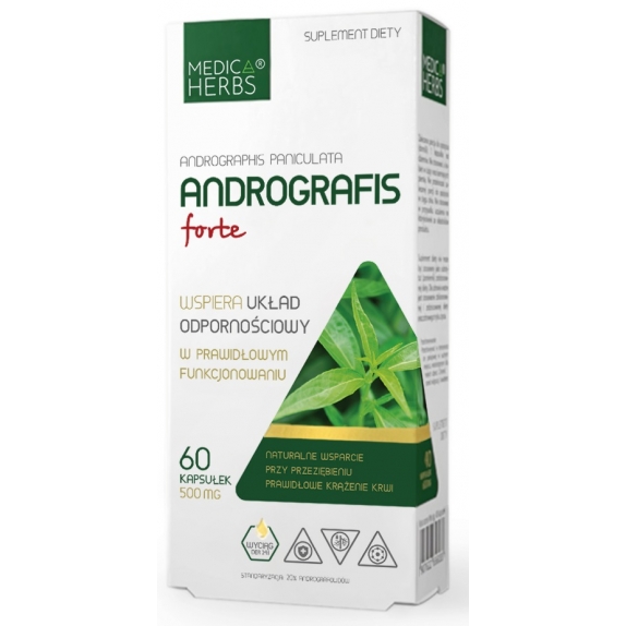 Medica Herbs andrografis forte 500 mg 60 kapsułek PROMOCJA! cena 22,95zł