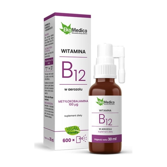 Witamina B12 w aerozolu 100µg 30 ml EkaMedica cena 7,15$