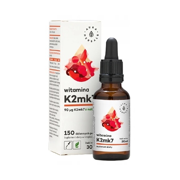 Witamina K2MK7 Natto krople 30 ml Aura Herbals cena 26,95zł