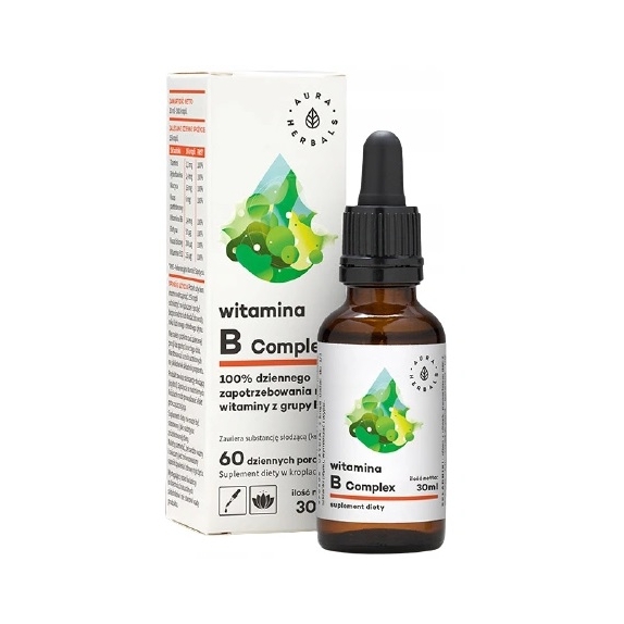 Witamina B Complex B6 B12 krople 30 ml Aura Herbals cena 19,75zł