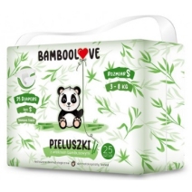 Bamboolove Pieluszki jednorazowe bambusowe rozmiar S (3-8 kg) 25 sztuk