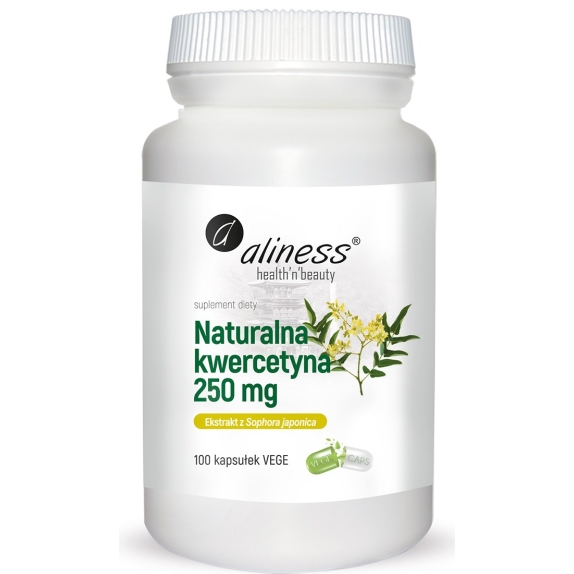 Aliness naturalna kwercetyna 250 mg 100 vege kapsułek cena €14,70