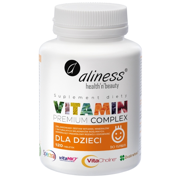 Aliness premium vitamin complex dla dzieci do ssania 120 tabletek do ssania cena 54,90zł