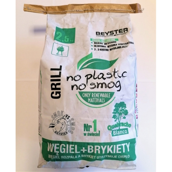 Węgiel drzewny + brykier drzewny do grilla, kominka i ogniska 2,5 kg Beyster cena €4,93