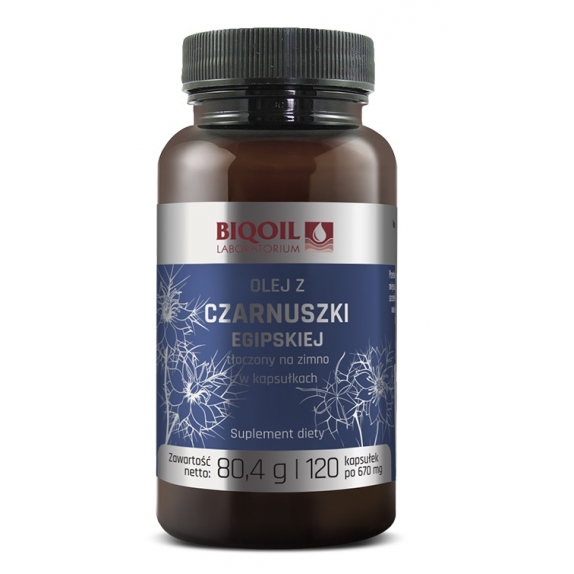 Olej z czarnuszki egipskiej tłoczony na zimno 670mg 120 kapsułek BioOil cena 34,75zł