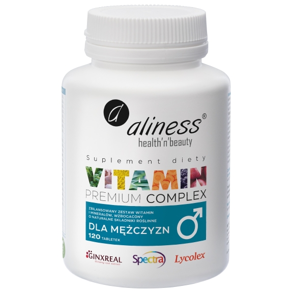 Aliness premium vitamin complex dla mężczyzn 120 kapsułki cena 14,82$