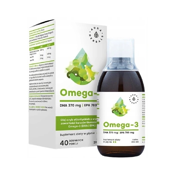 Omega-3 DHA EPA w płynie 200 ml Aura Herbals cena 37,75zł