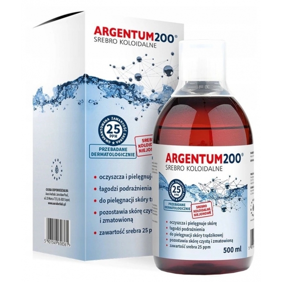 Argentum 200 Srebro Koloidalne 25PPM 500ml Aura Herbals cena 25,90zł