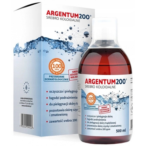 Argentum 200 Srebro Koloidalne 100PPM 500ml Aura Herbals cena 46,99zł