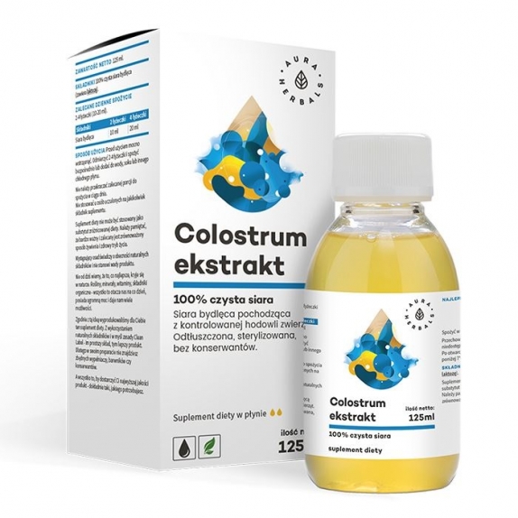 Colostrum Ekstrakt - 100% czysta siara bydlęca 125 ml Aura Herbals  cena €25,68