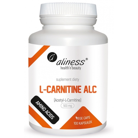 Aliness L-carnitine ALC 500 mg 100 vege kapsułek cena 11,85$