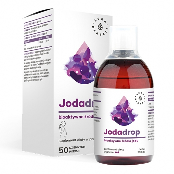 Jodadrop Bioaktywne Źródło Jodu 250 ml Aura Herbals  cena 9,46$