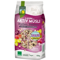 Musli 5 zbóż z owocami jagodowymi bez dodatku cukrów 450g BIO Bohlsener Muehle