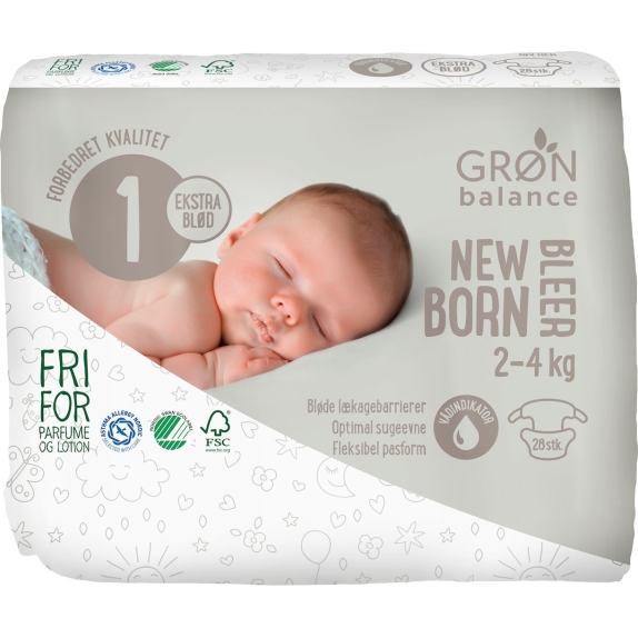 Gron Balance pieluchy noworodek 2 - 4kg 28 sztuk cena €7,92
