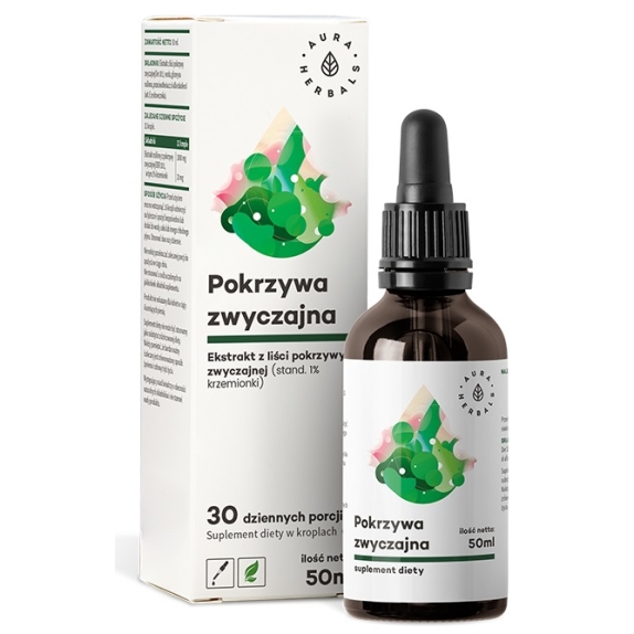 Pokrzywa zwyczajna ekstrakt 10:1 1000 mg 50 ml Aura Herbals cena 7,03$