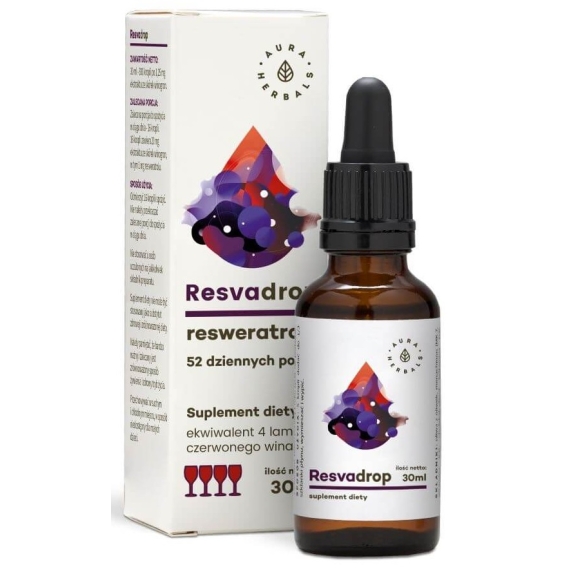 Resvadrop Resweratrol 30 ml Aura Herbals cena 6,55$
