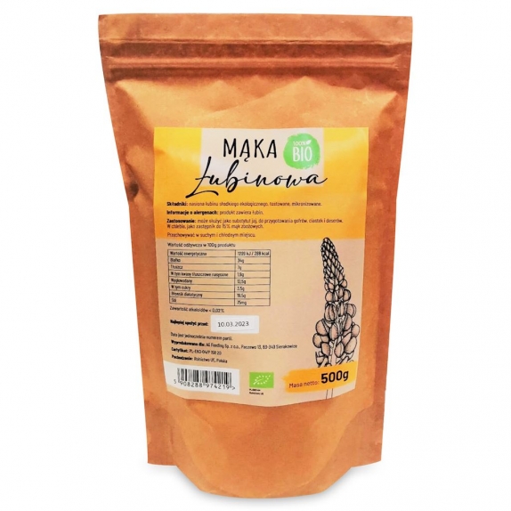 Mąka łubinowa BIO 500g AG FEEDING  cena 4,91$