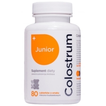 ProBiotics Colostrum JUNIOR 40% IgG Immuno First Aid 80 cukierków mleczno-truskawkowych z probiotykiem