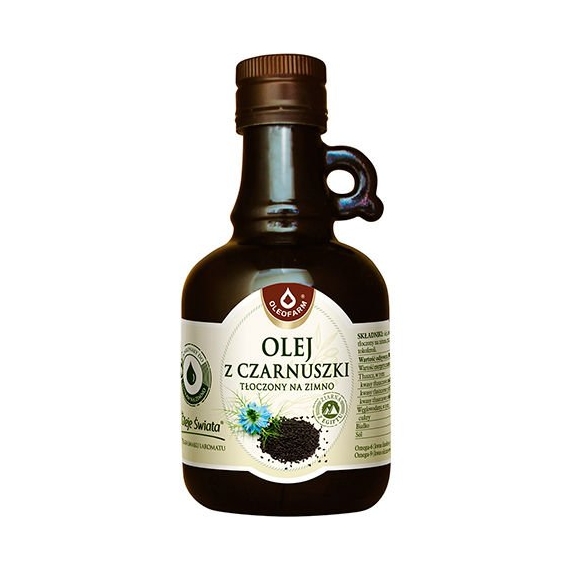 Olej z czarnuszki tłoczony na zimno 500 ml Oleofarm PROMOCJA! cena 53,90zł