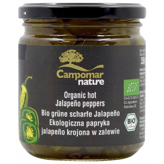 Papryka jalapeno zielona krojona w zalewie 350g (130g) BIO Campomar Nature cena 10,89zł