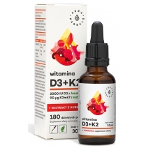 Witamina D3 (2000 IU) + K2 + ekstrakt z kurkumy krople 30 ml Aura Herbals