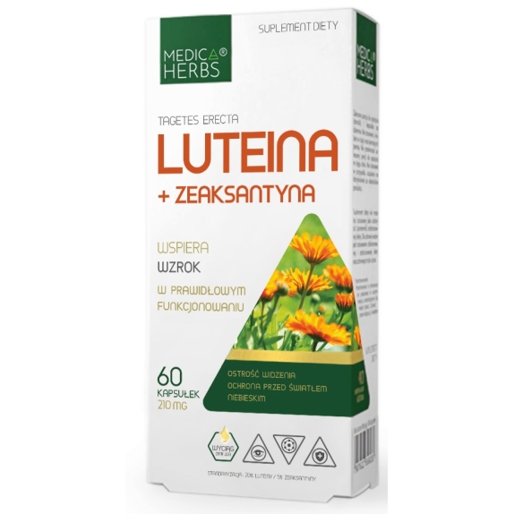 Medica Herbs luteina + zeaksantyna 210 mg 60 kapsułek cena 27,90zł