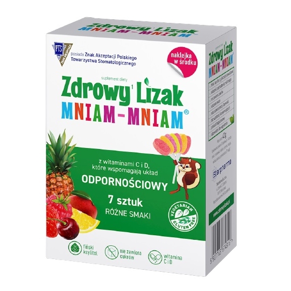 Zdrowy Lizak Mniam-Mniam ODPORNOŚCIOWY (różne smaki) 7 sztuk Starpharma cena €3,19