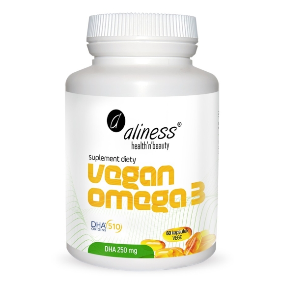 Aliness vegan omega 3 DHA 250 mg 60 vege kapsułek cena 49,90zł