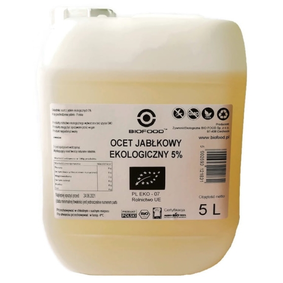 Ocet jabłkowy 5% niefiltrowany 5 L BIO Horeca (Bio Food) cena 65,59zł