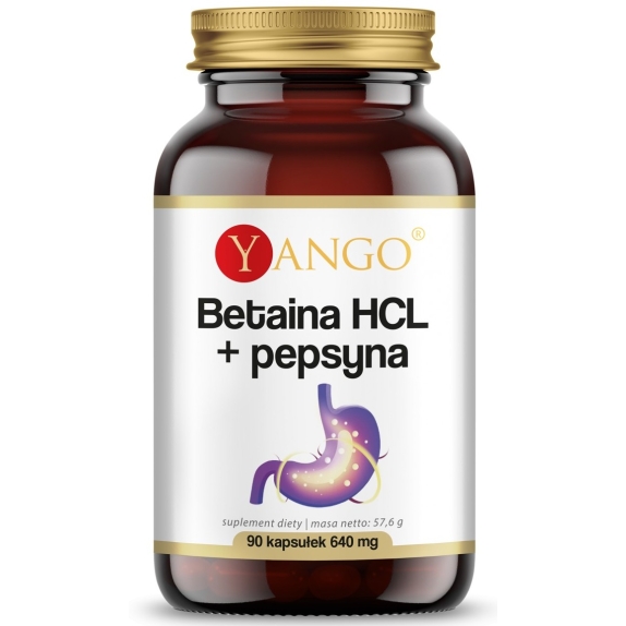 Yango Betaina HCL + pepsyna 640 mg 90 kapsułek cena 13,12$